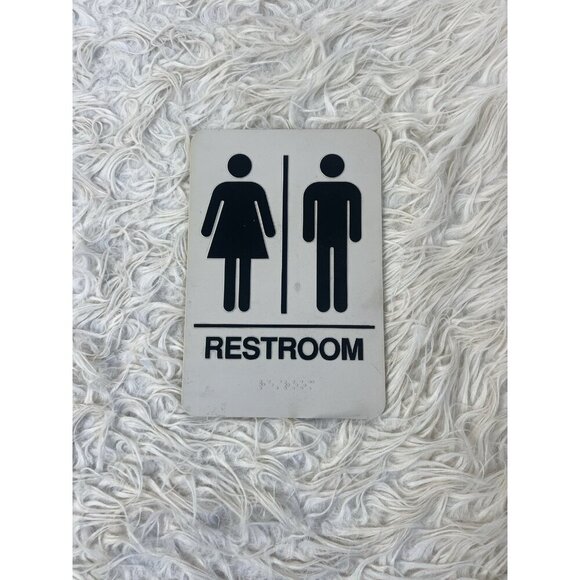 Restroom Sign for Business - ADA Compliant Braille Bathroom Sign with Double - Picture 1 of 5